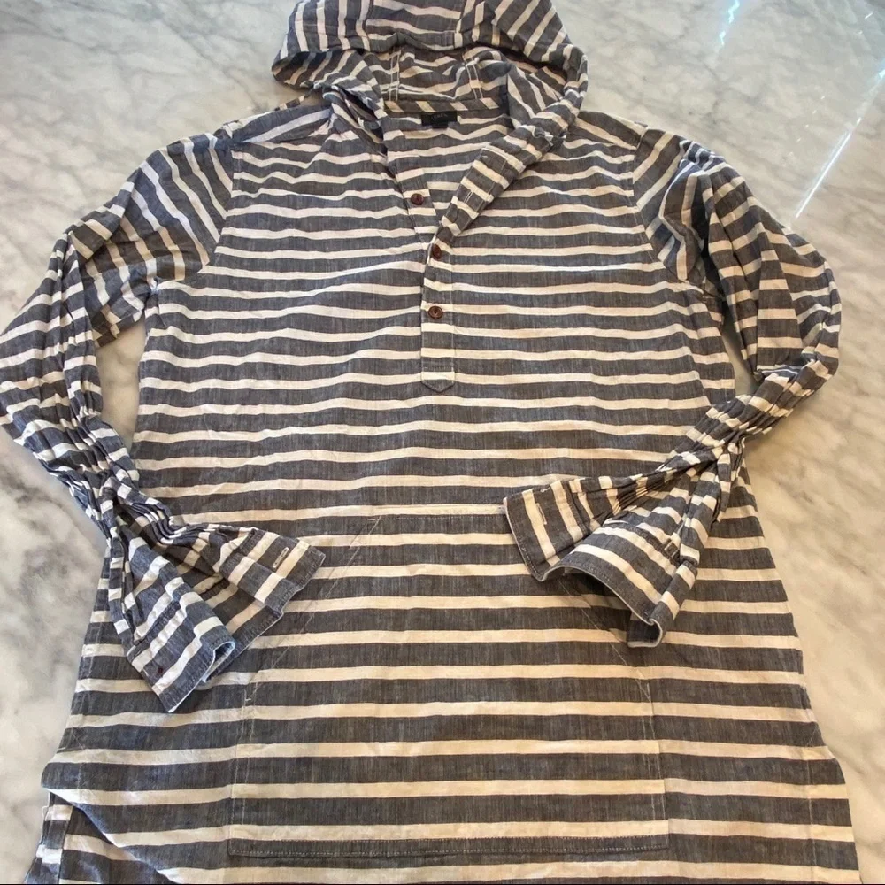 J. Crew Striped Baja Pullover Hoodie